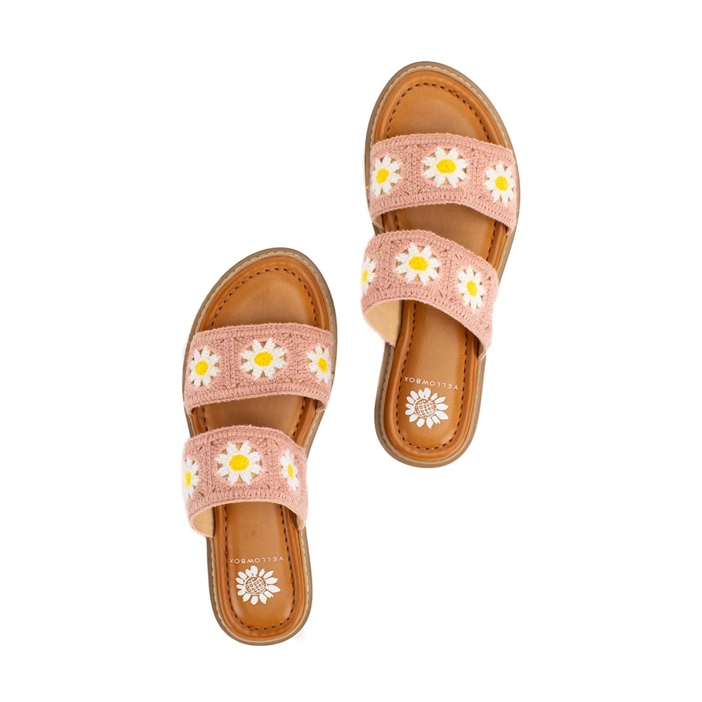 NEW Yellow Box Liselle Crochet Slide Sandal 9.5 🌼